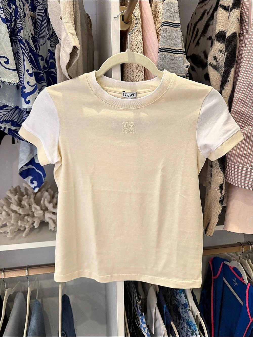 Loewe Anagram T-Shirt Anagram Short Sleeve Tee in Cream & White XS NWT